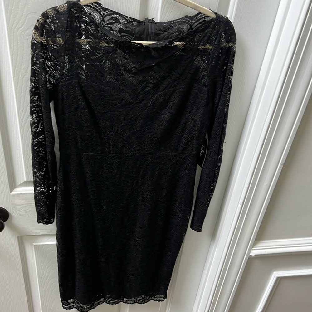 Black lace cocktail dress